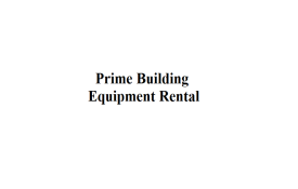 Prime Building Equipment Rental